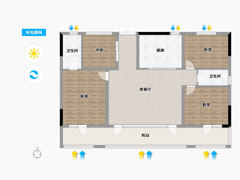 山东省-青岛市-青特地铁花屿城-132.00-户型库-采光通风