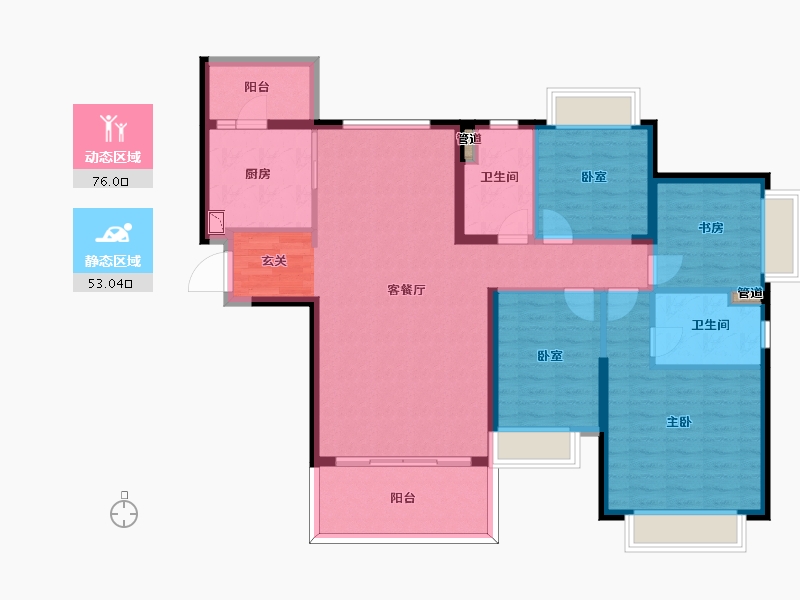 福建省-漳州市-东山恒大御景半岛-116.47-户型库-动静分区