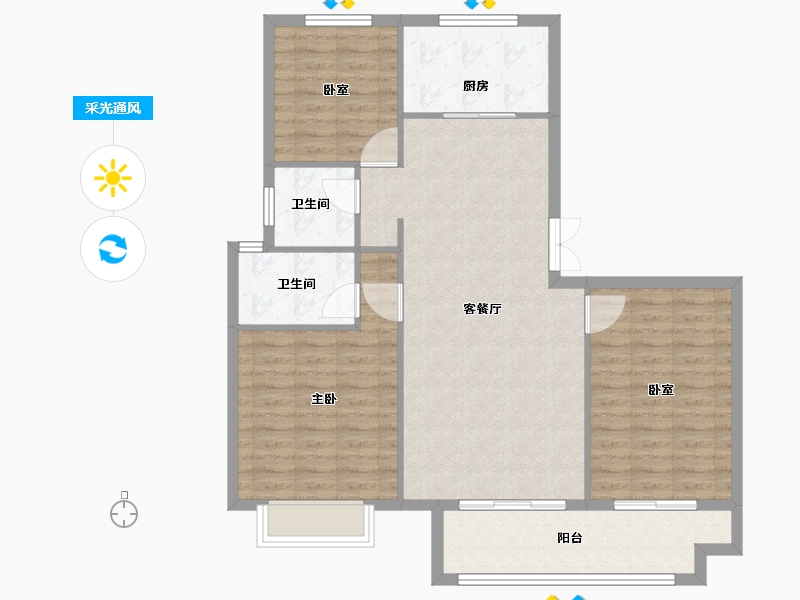 山东省-枣庄市-汇众·天樾府-99.95-户型库-采光通风