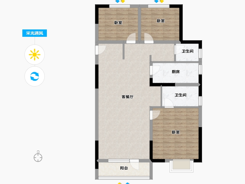 山东省-青岛市-金科恒联集美常青-99.00-户型库-采光通风