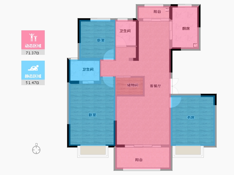 河南省-安阳市-佳田未来城和府-110.00-户型库-动静分区