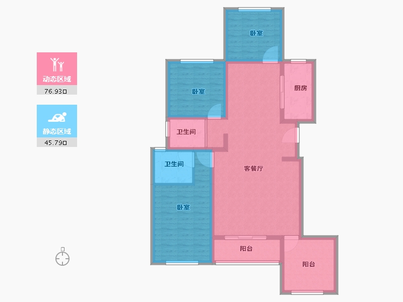 新疆维吾尔自治区-乌鲁木齐市-西府小院-110.00-户型库-动静分区