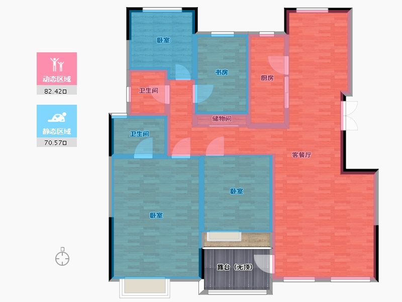 河南省-郑州市-鼎盛阳光城-147.71-户型库-动静分区