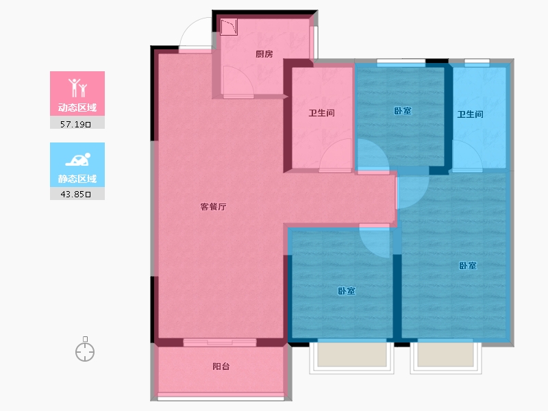 河南省-安阳市-佳田未来城和府-90.00-户型库-动静分区