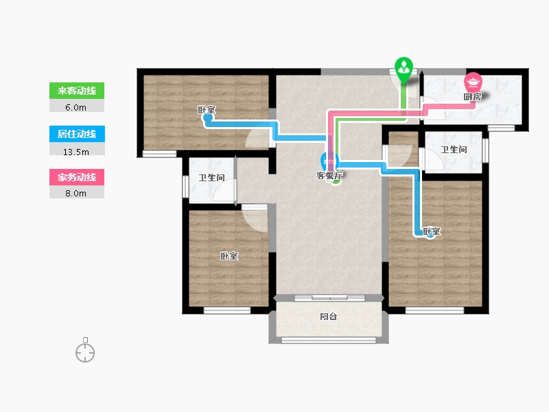 河南省-洛阳市-旭晨林溪郡-98.99-户型库-动静线