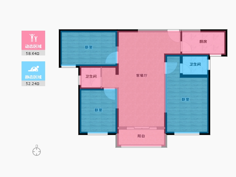 河南省-洛阳市-旭晨林溪郡-98.99-户型库-动静分区