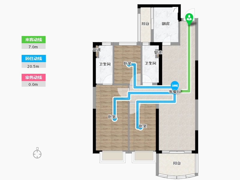 安徽省-合肥市-新滨湖恒大文化旅游城-95.00-户型库-动静线