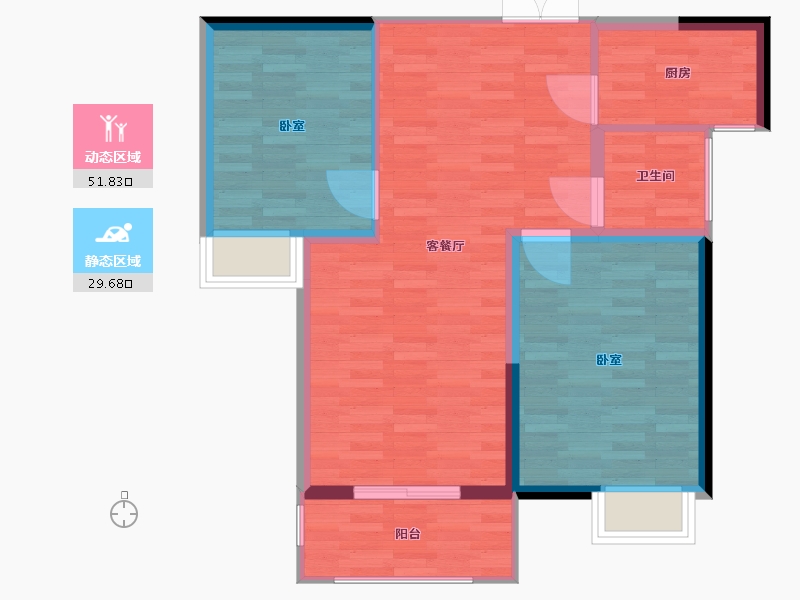 河南省-郑州市-鼎盛阳光城-74.22-户型库-动静分区