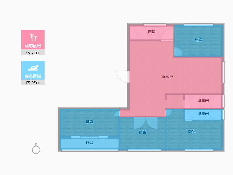 山东省-聊城市-顺合广场-110.51-户型库-动静分区