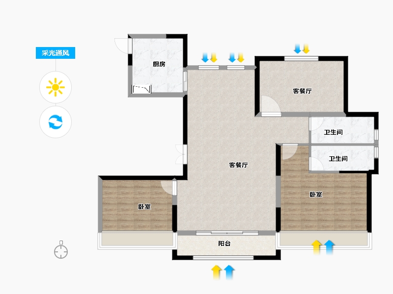 山东省-菏泽市-新洲欧洲城-126.00-户型库-采光通风