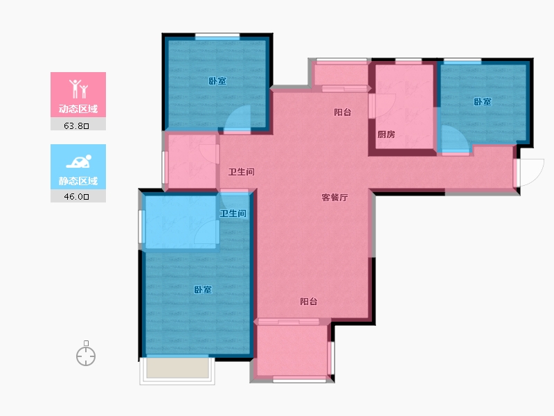 河南省-郑州市-英地金台府邸-97.98-户型库-动静分区