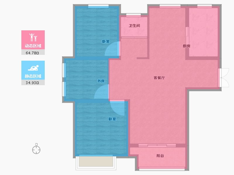 河南省-郑州市-丰乐奥体公馆-89.95-户型库-动静分区