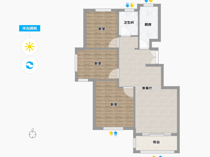 山东省-烟台市-侯至府-82.00-户型库-采光通风