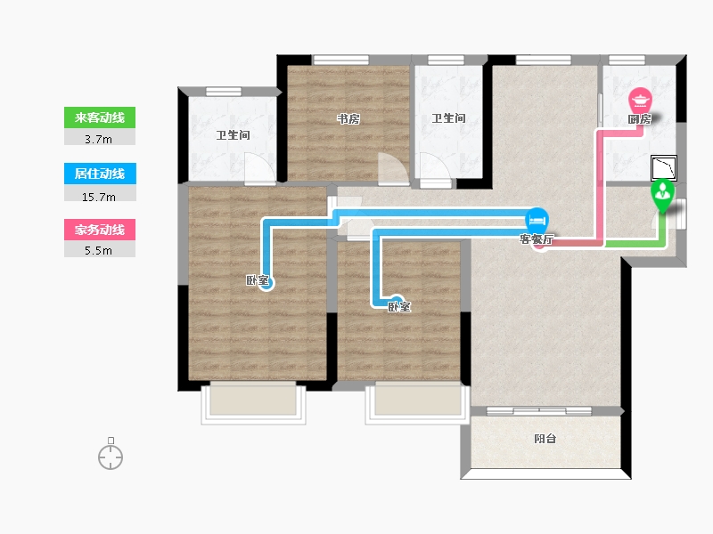 山东省-济南市-长清世茂广场-93.45-户型库-动静线