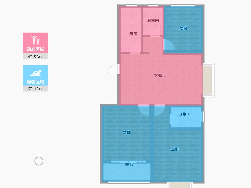 山东省-济南市-卓亚香格里-94.00-户型库-动静分区