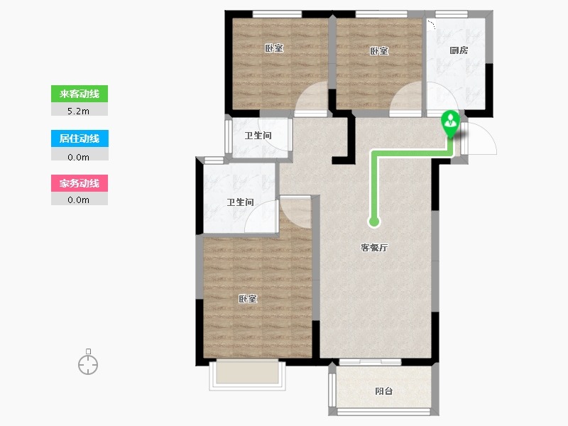 河南省-开封市-绿地四季印象-88.00-户型库-动静线