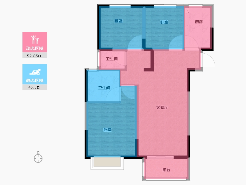 河南省-开封市-绿地四季印象-88.00-户型库-动静分区