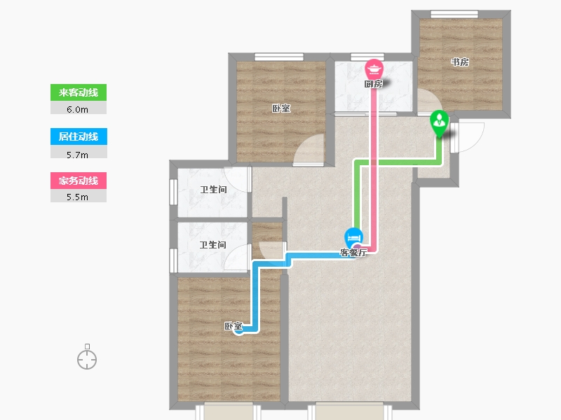 新疆维吾尔自治区-乌鲁木齐市-佳源丝路文化城-76.01-户型库-动静线