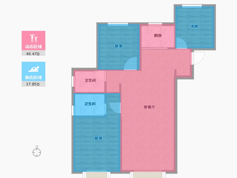 新疆维吾尔自治区-乌鲁木齐市-佳源丝路文化城-76.01-户型库-动静分区