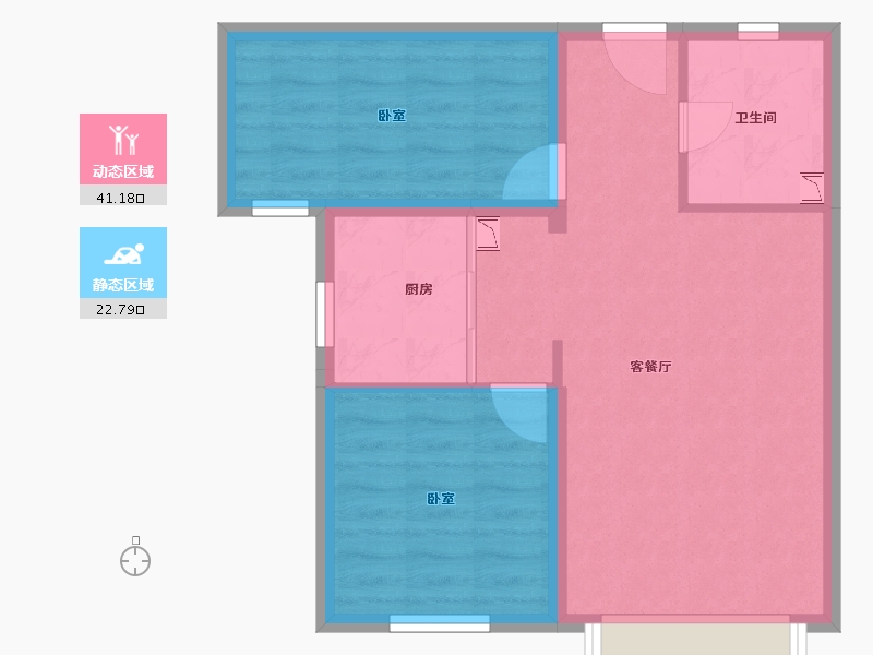 新疆维吾尔自治区-乌鲁木齐市-新铝德源红郡-57.09-户型库-动静分区