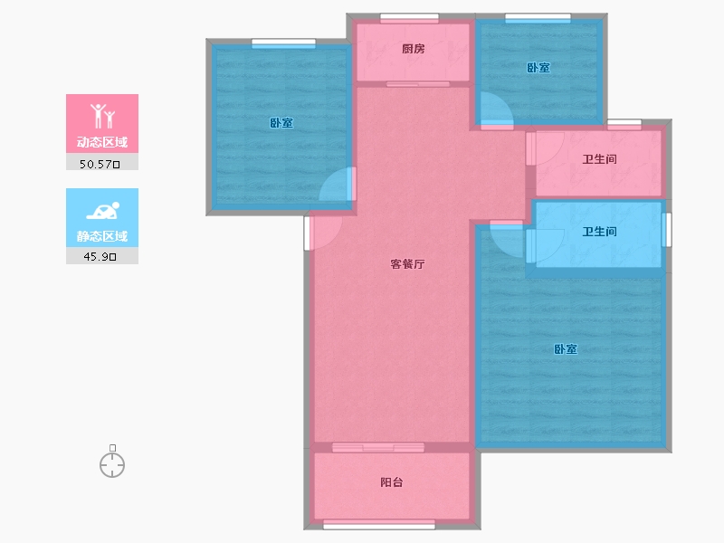 山东省-菏泽市-江南神韵-85.97-户型库-动静分区