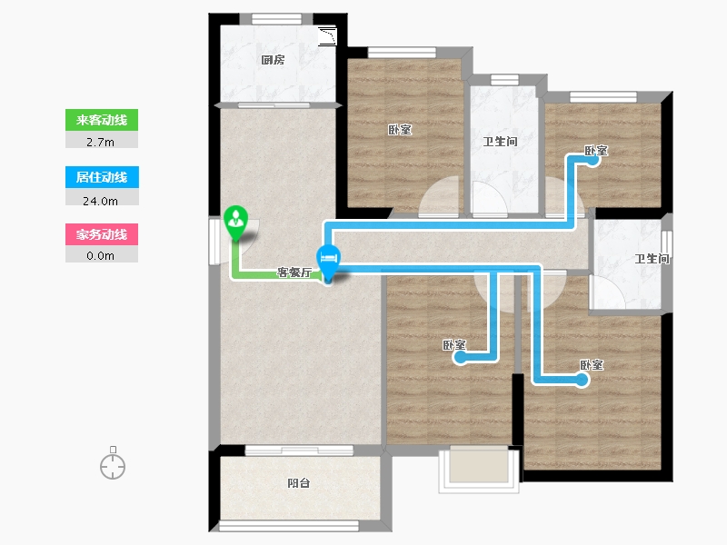 福建省-泉州市-永隆华庭-90.00-户型库-动静线