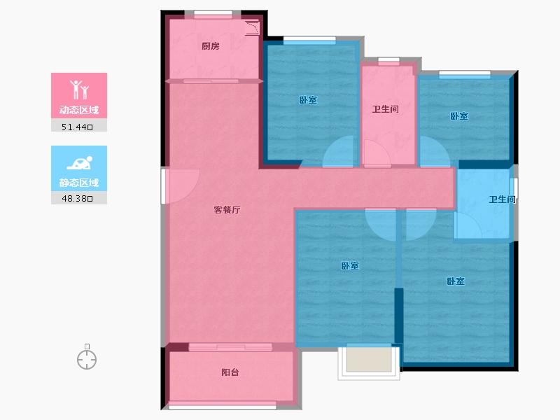 福建省-泉州市-永隆华庭-90.00-户型库-动静分区