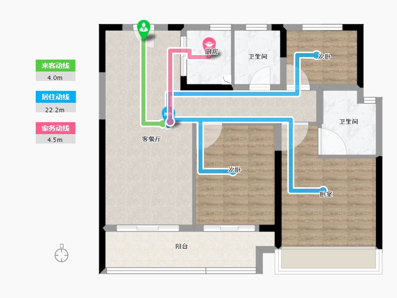 河南省-新乡市-华龙澜园-85.07-户型库-动静线