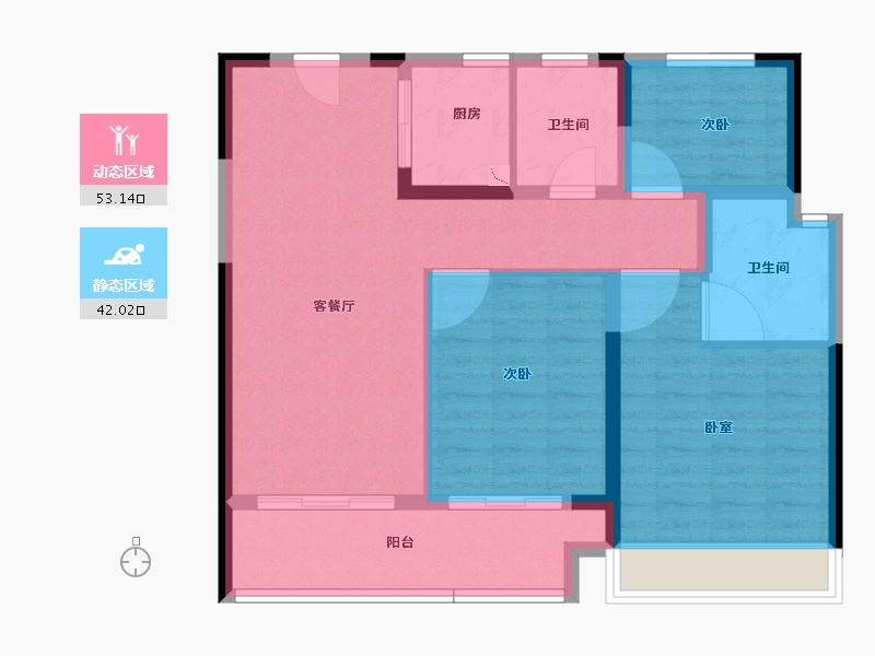 河南省-新乡市-华龙澜园-85.07-户型库-动静分区