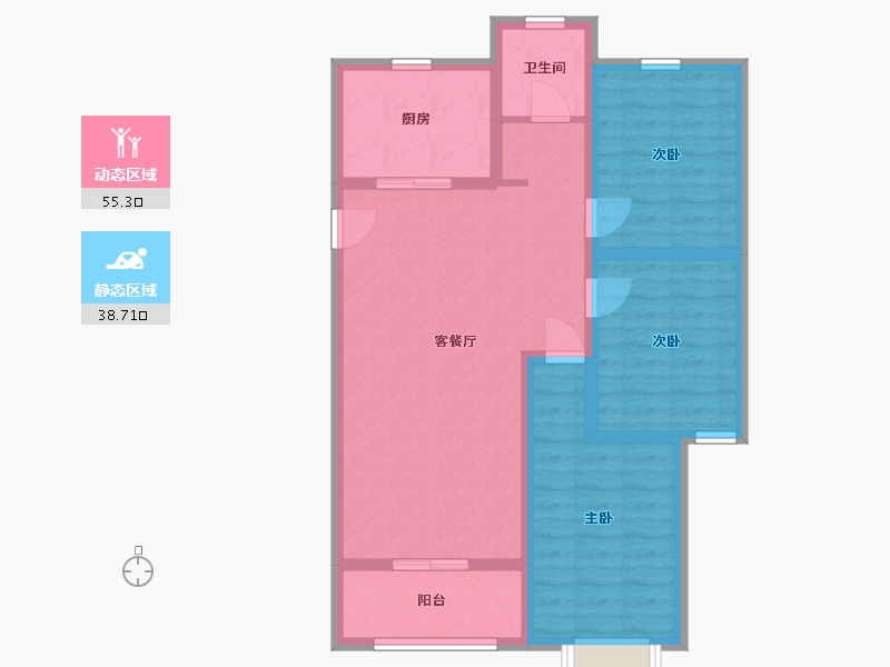 山东省-日照市-荣安·北李广场-83.70-户型库-动静分区