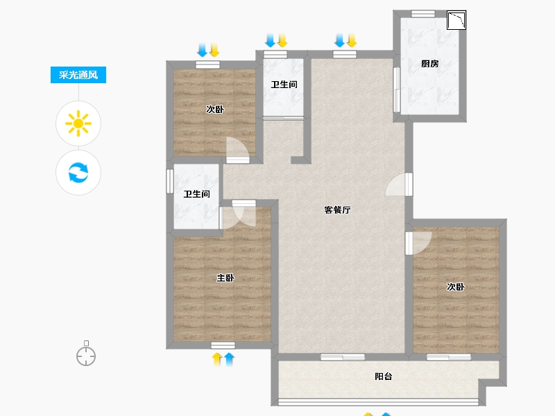 山东省-日照市-教授花园IV期碧山临海-98.43-户型库-采光通风