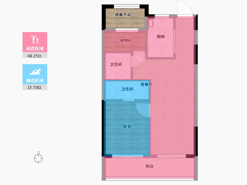 浙江省-舟山市-缘起莲韵-61.00-户型库-动静分区