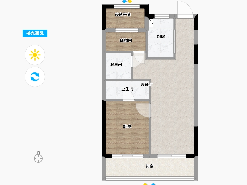 浙江省-舟山市-缘起莲韵-61.00-户型库-采光通风