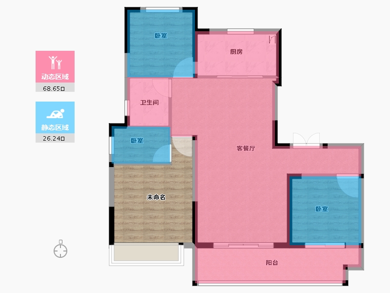 河南省-洛阳市-锦艺云锦天章-100.99-户型库-动静分区