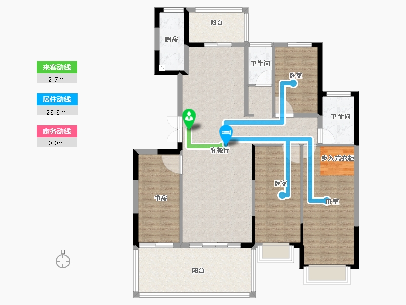 河南省-新乡市-开鸿和院-132.50-户型库-动静线