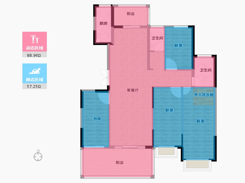 河南省-新乡市-开鸿和院-132.50-户型库-动静分区