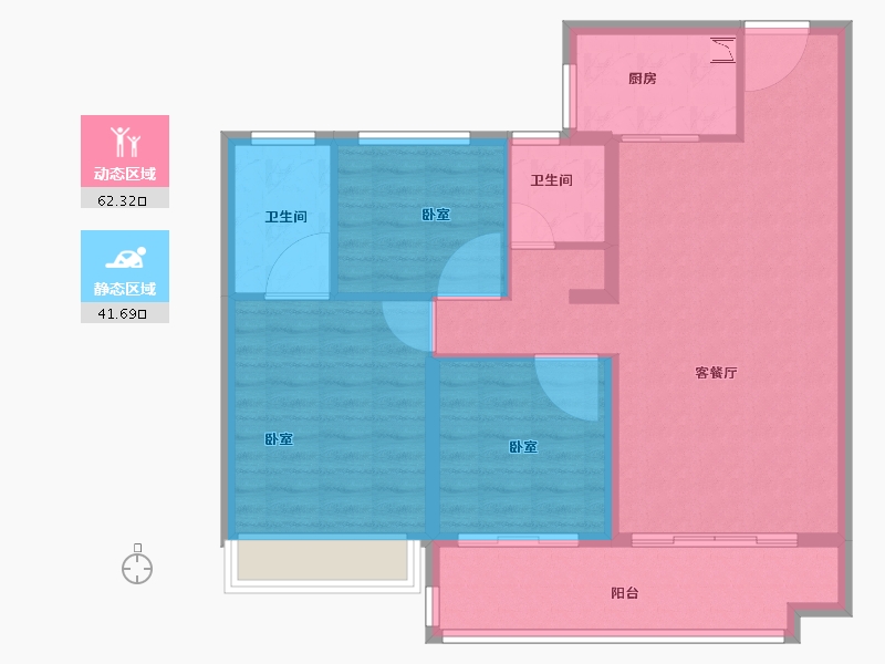 河南省-开封市-建业碧桂园天玺-93.68-户型库-动静分区