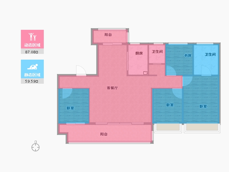 河南省-开封市-建业碧桂园天玺-134.35-户型库-动静分区