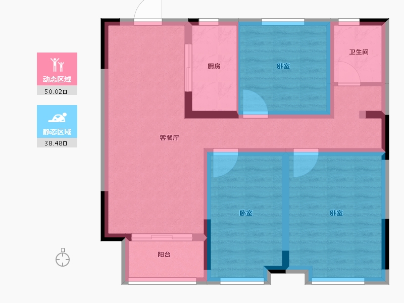 山东省-枣庄市-山能德圣·巨山花园-78.23-户型库-动静分区