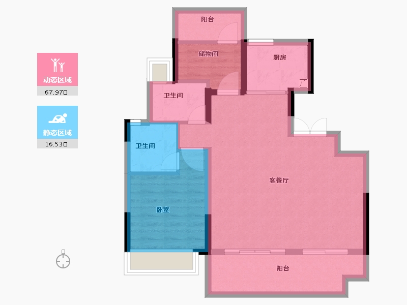 安徽省-合肥市-文一锦门云栖新语-75.99-户型库-动静分区