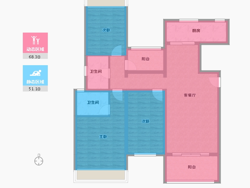 山东省-济南市-诺德名城-106.30-户型库-动静分区