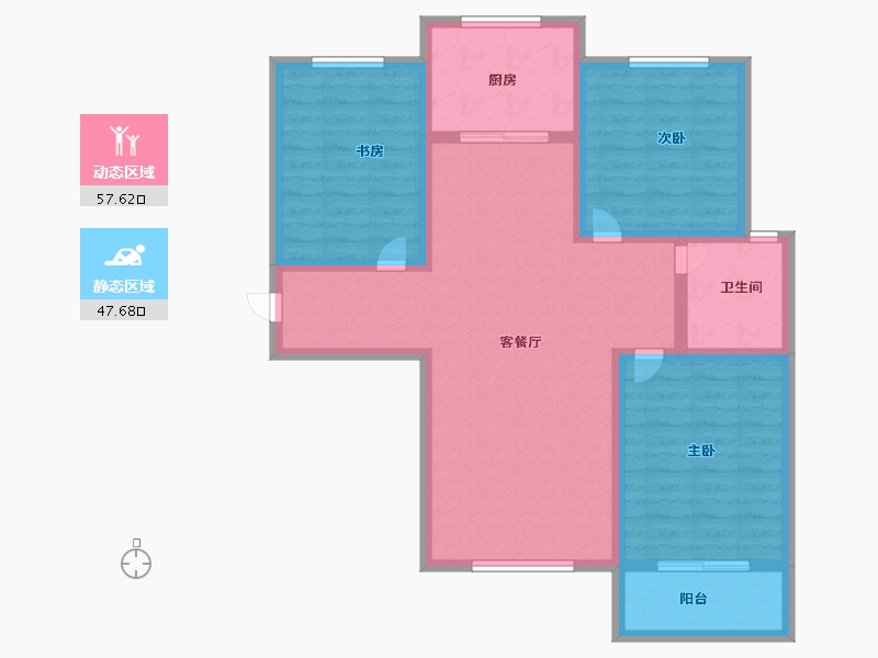 山东省-济南市-鑫隆颐景城-93.99-户型库-动静分区