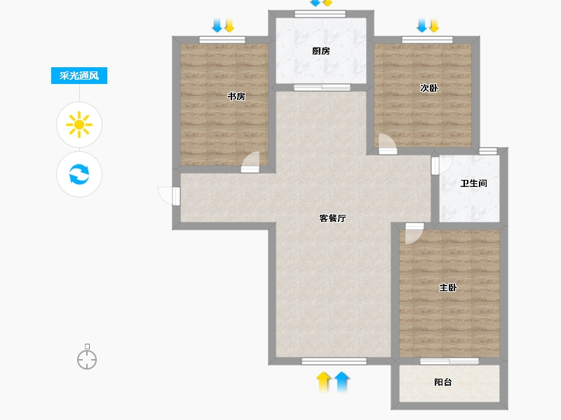 山东省-济南市-鑫隆颐景城-93.99-户型库-采光通风