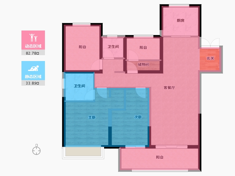 安徽省-滁州市-吾悦华府-104.00-户型库-动静分区