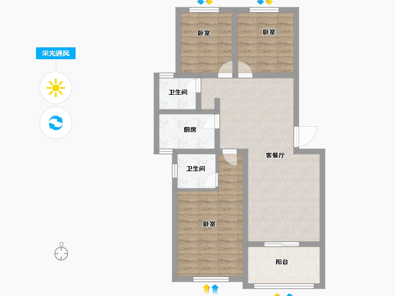 浙江省-绍兴市-剡溪壹品-79.66-户型库-采光通风