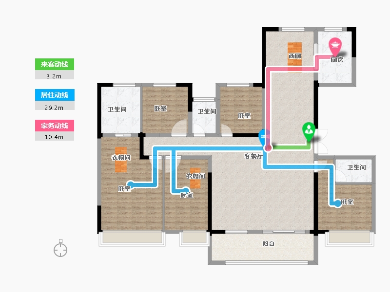 河南省-洛阳市-宜阳银润中央广场-174.00-户型库-动静线