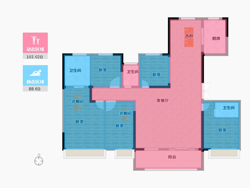 河南省-洛阳市-宜阳银润中央广场-174.00-户型库-动静分区