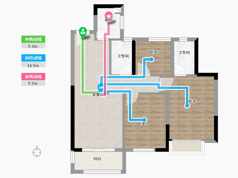 福建省-泉州市-永隆华庭-74.00-户型库-动静线