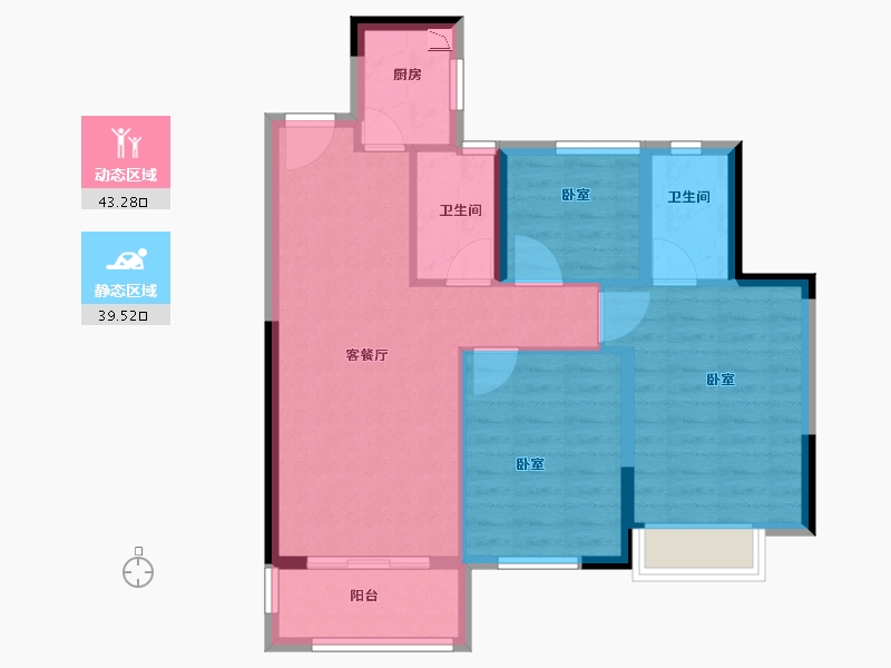 福建省-泉州市-永隆华庭-74.00-户型库-动静分区