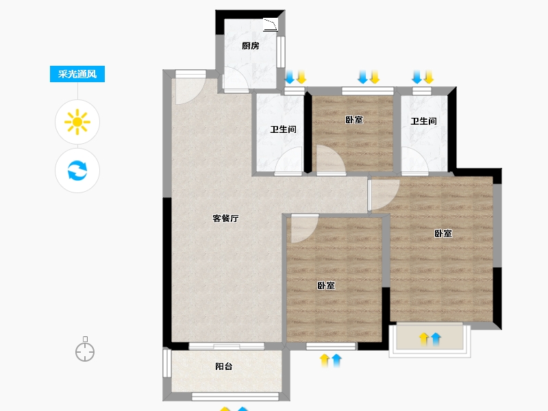 福建省-泉州市-永隆华庭-74.00-户型库-采光通风